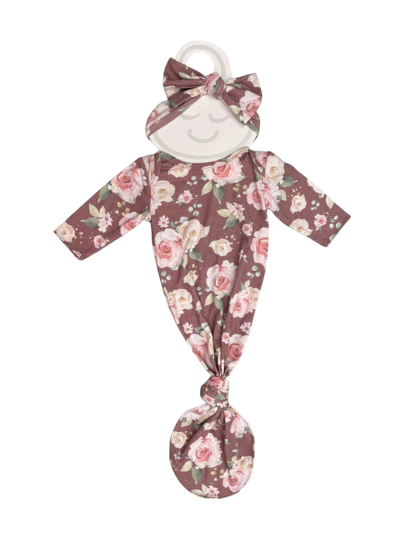 ROSALIA FLORAL HEADBAND AND GOWN 2PC SET