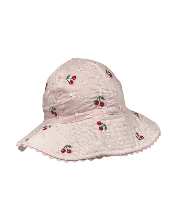 Cherry Embroidered Eyelet Sun Hat