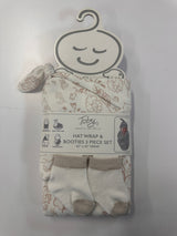 WHIMSICAL WOODLAND KNOT HAT, BLANKET AND SOCKS 3PC SET