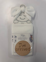 WAFFLE KNIT HEADBAND, BLANKET AND BIRTH DISK 3PC SET