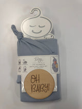 WAFFLE KNIT KNOT HAT, BLANKET AND WOODEN DISK 3PC SET