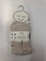 WAFFLE KNIT BLANKET, HAT AND SOCKS 3PC SET