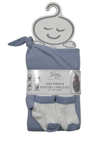 RIB KNIT BLANKET, KNOT HAT AND SOCKS 3PC SET