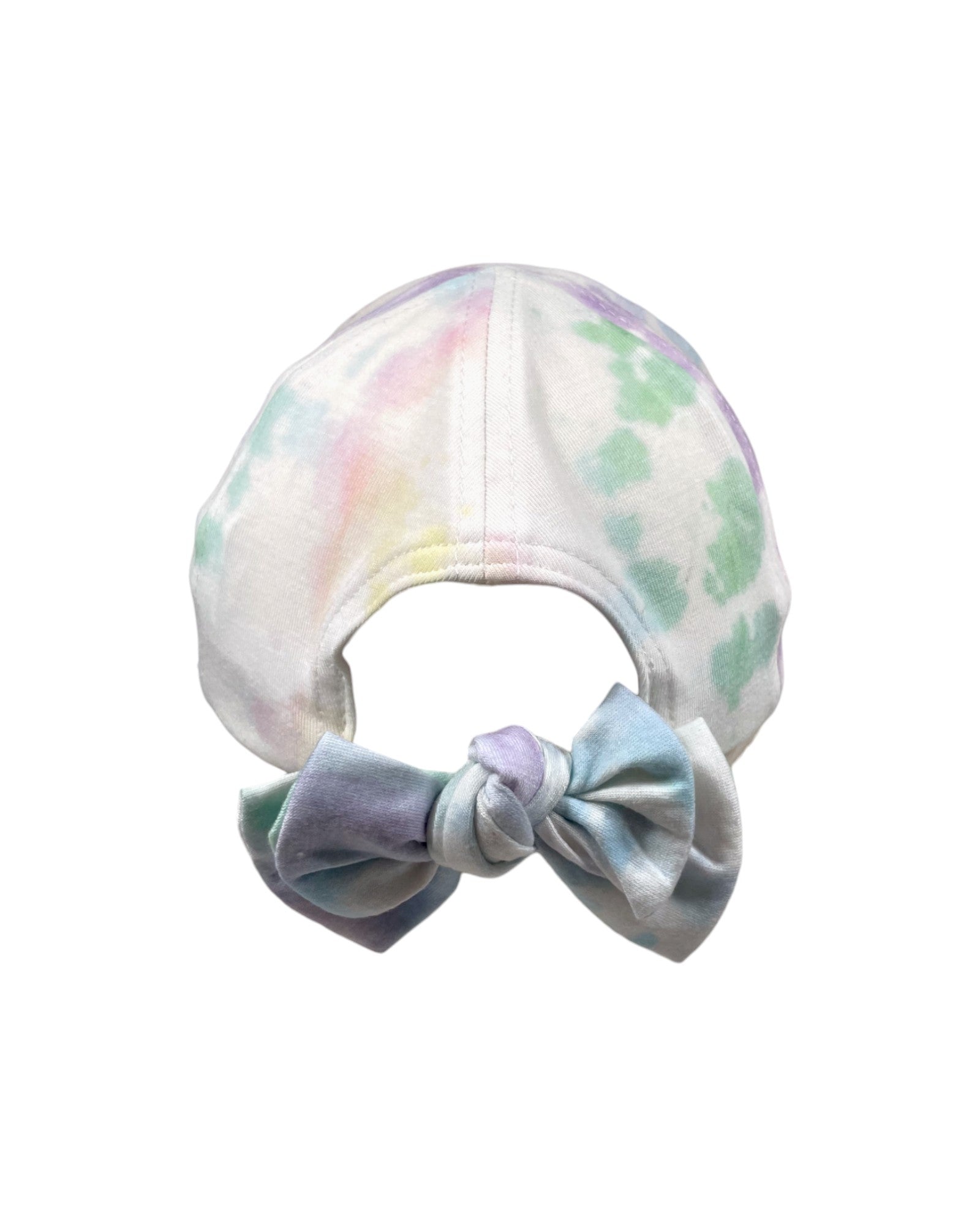RAINBOW TIE DYE BASEBALL HAT WITH BACK BOW – Toby & Company