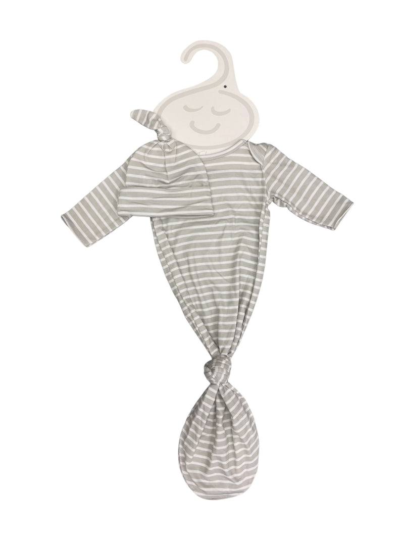 STRIPE KNOT HAT AND GOWN 2PC SET