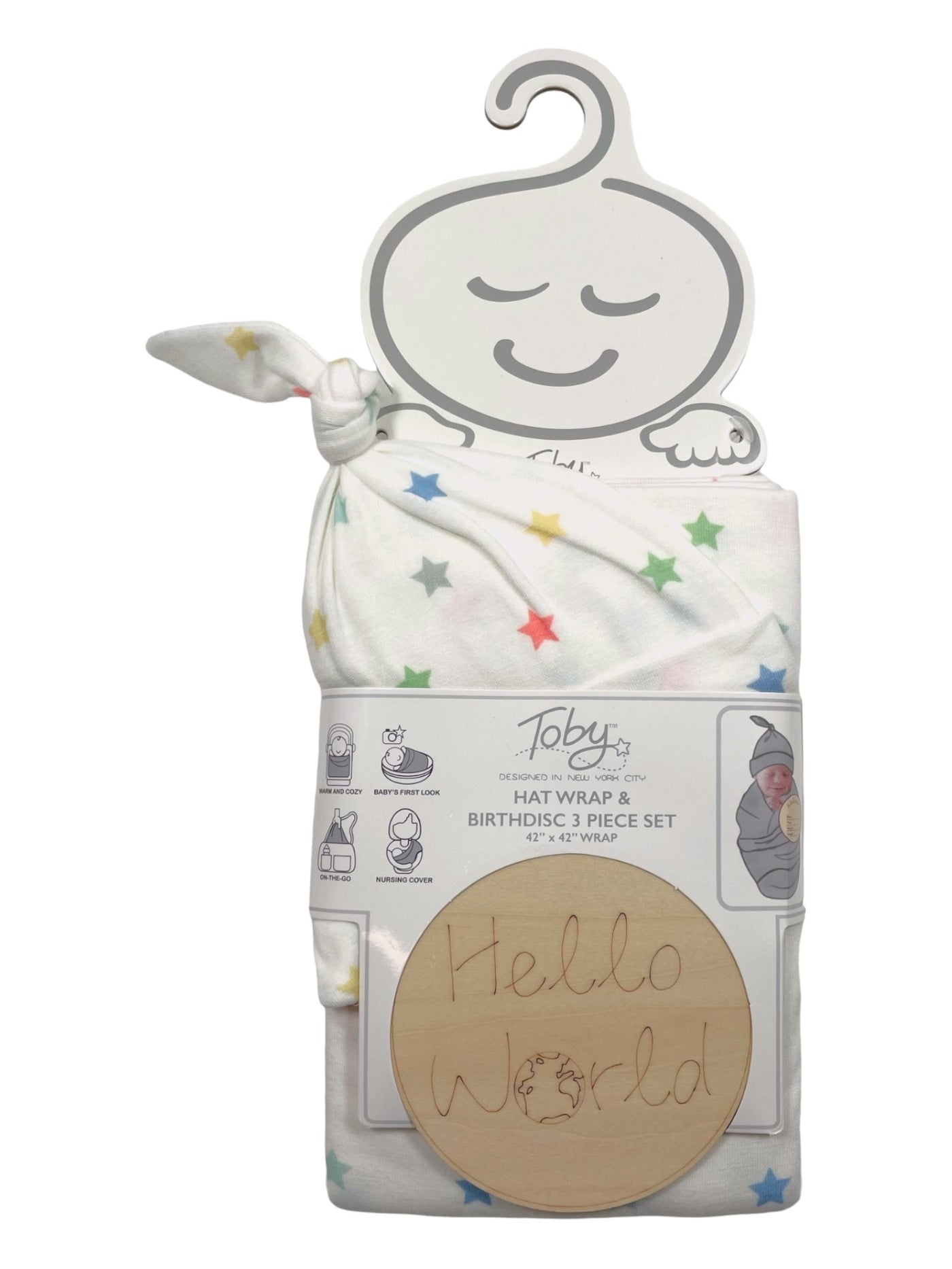 【Anyone more】Kiki Ribbon Back Pocket Balloon Cotton L PT STAR BLANKET, KNOT HAT, AND BIRTHDISK 3PC SET – Toby & Company