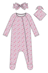 Ditsy Floral Headband, Footie and Rattle Set