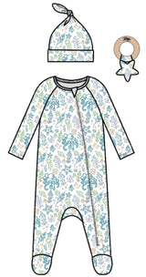 3PC SET UNDER THE SEA FOOTIE LOUNGEWEAR, HAT AND RATTLE