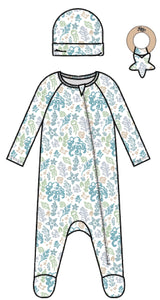 3PC SET UNDER THE SEA FOOTIE LOUNGEWEAR, HAT AND RATTLE
