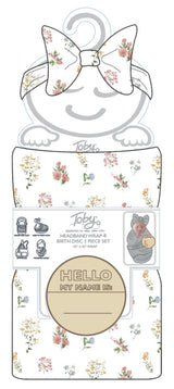 BOTANICAL FLORAL HEADBAND, BLANKET AND BIRTH DISK 3PC SET
