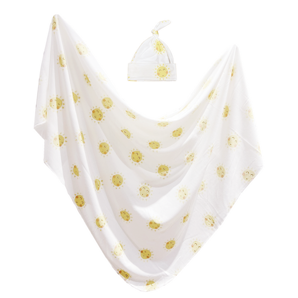 White Sunny Day Knot Hat & Wrap Set