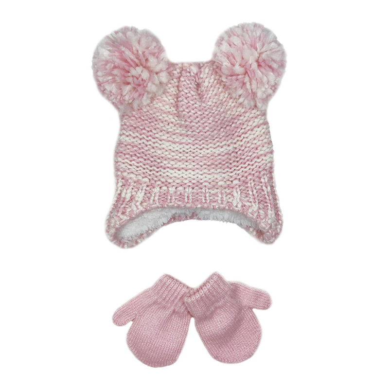 Chunky Bear Hat and mittens 2pc Set