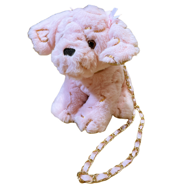 Hint of Pink Gold Hearts Dog Bag