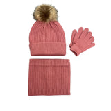 Rose Quartz Cowl 3PC Set Gloves