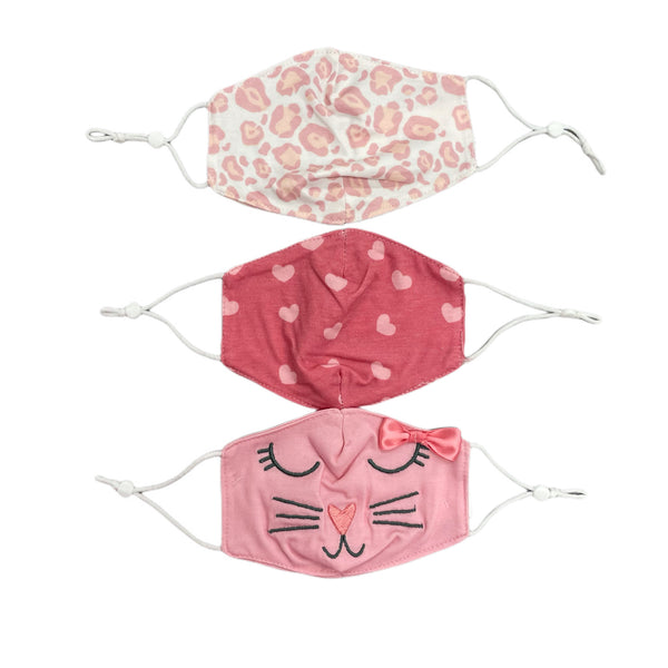 Light Pink Kitty, Hearts and Pink Leopard Masks