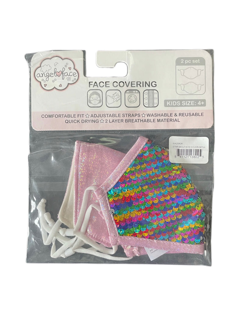 Angel Face Stripe Rainbow & Ballet Pink Mask Set