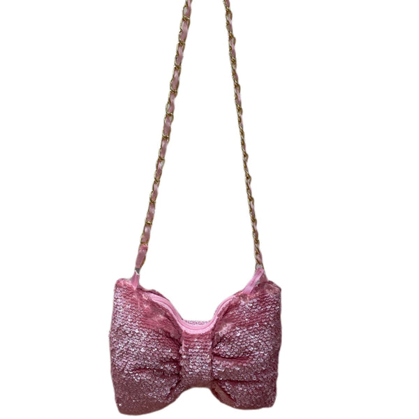 Pink shop bow handbag